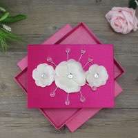 Handmade Invitation Card with Paper Box Hardcover Wedding Invitation Foil Printing 